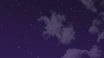 Night sky with clouds and many stars. Abstract nature background with stardust in deep universe. Vector illustration.