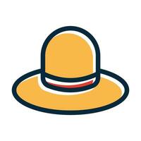 Hat Vector Thick Line Filled Dark Colors