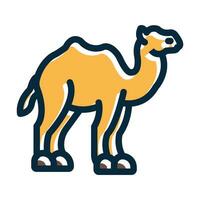 Camel Vector Thick Line Filled Dark Colors