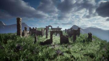 Ruins of ancient stone walls video