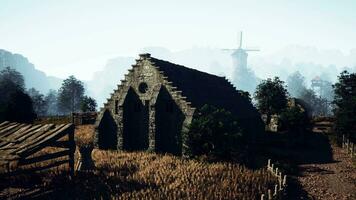 Abandoned house made of mudbrick wall video