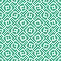 Green and white seamless japanese style intersecting circles spiral pattern vector