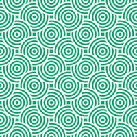 Green and white seamless japanese style intersecting circles spiral pattern vector