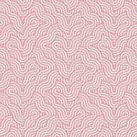 Pink seamless abstract geometric japanese overlapping circles lines and waves pattern vector