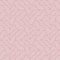 Pink seamless abstract geometric japanese overlapping circles lines and waves pattern vector