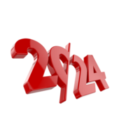 Happy new Year 2024 on transparent background png