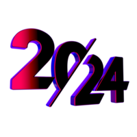 Happy new Year 2024 on transparent background png