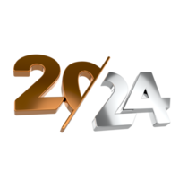 Happy new Year 2024 on transparent background png