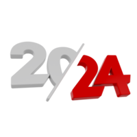 Happy new Year 2024 on transparent background png