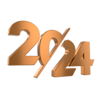 glücklich Neu Jahr 2024 auf transparent Hintergrund png