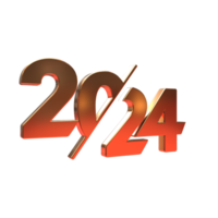 Happy new Year 2024 on transparent background png