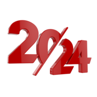 Happy new Year 2024 on transparent background png