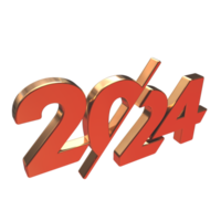 Happy new Year 2024 on transparent background png