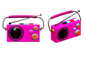 3D rendering of portable radio in colorful style png