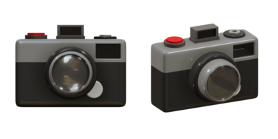 3D rendering of vintage camera in retro style png