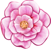 3D REPRESENTATION OF ARTIFICIAL FLOWER IN 3D, VERY VIVID AND COLORFUL PINK COLORS png