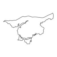 cacheu región mapa, administrativo división de Guinea bisáu. vector ilustración.