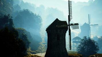 Landscape view on the old windmill video