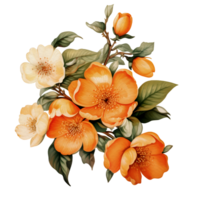 AI generated Orange flower tranparent background. png