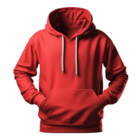 AI generated Red Blank Hoodie Isolated on Transparent Background png