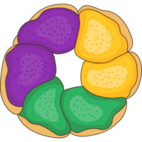 king cake with colorful glaze png