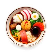 AI generated delicious japanese food on background photo