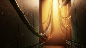 Electric wires in the tunnel with light video