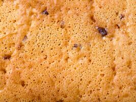 close up view on sponge cake texture photo