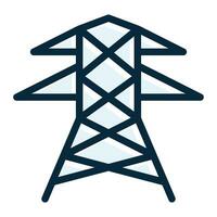 Power Line Vector Thick Line Filled Dark Colors