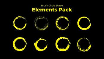 Circle brush element for design. Collection of circle shapes with different variations. Templet for poster, banner or business card. vector