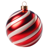 AI generated Elegant Striped Christmas Ornament isolated png