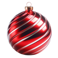 ai generiert elegant gestreift Weihnachten Ornament isoliert png