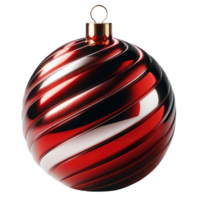 ai generato elegante a strisce Natale ornamento isolato png