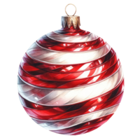 AI generated Elegant Striped Christmas Ornament isolated png