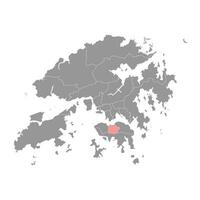 Wan Chai district map, administrative division of Hong Kong. Vector illustration.