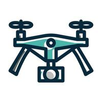 Drone Video Camera Vector Thick Line Filled Dark Colors