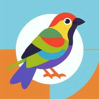 AI generated Colorful Bird Logo Avatar Clip Art Icon Sticker Decoration Simple Background photo