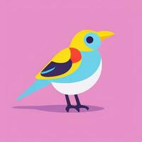 AI generated Colorful Bird Logo Avatar Clip Art Icon Sticker Decoration Simple Background photo