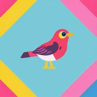 AI generated Colorful Bird Logo Avatar Clip Art Icon Sticker Decoration Simple Background photo