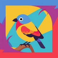 AI generated Colorful Bird Logo Avatar Clip Art Icon Sticker Decoration Simple Background photo