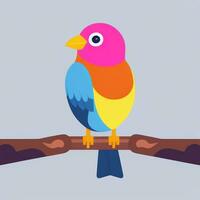 AI generated Colorful Bird Logo Avatar Clip Art Icon Sticker Decoration Simple Background photo