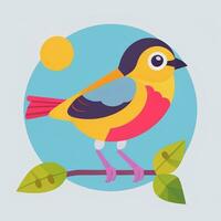 AI generated Colorful Bird Logo Avatar Clip Art Icon Sticker Decoration Simple Background photo