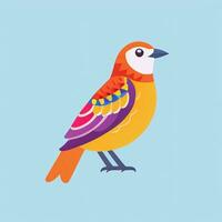 AI generated Colorful Bird Logo Avatar Clip Art Icon Sticker Decoration Simple Background photo