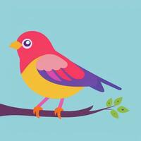 AI generated Colorful Bird Logo Avatar Clip Art Icon Sticker Decoration Simple Background photo