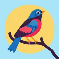 AI generated Colorful Bird Logo Avatar Clip Art Icon Sticker Decoration Simple Background photo