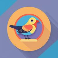 AI generated Colorful Bird Logo Avatar Clip Art Icon Sticker Decoration Simple Background photo