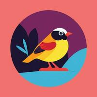 AI generated Colorful Bird Logo Avatar Clip Art Icon Sticker Decoration Simple Background photo