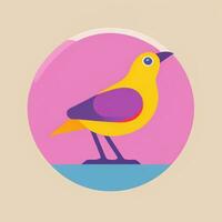 AI generated Colorful Bird Logo Avatar Clip Art Icon Sticker Decoration Simple Background photo