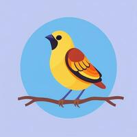 AI generated Colorful Bird Logo Avatar Clip Art Icon Sticker Decoration Simple Background photo