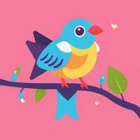 AI generated Colorful Bird Logo Avatar Clip Art Icon Sticker Decoration Simple Background photo